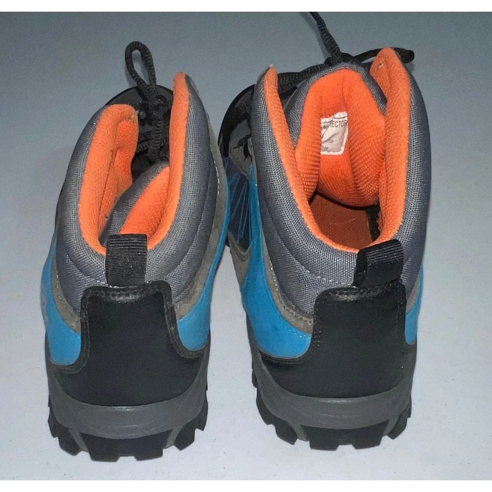 Rocawear Hector Mens Hiking Boots Grey Blue Orange Size 13 Mid Top Rugged Sole